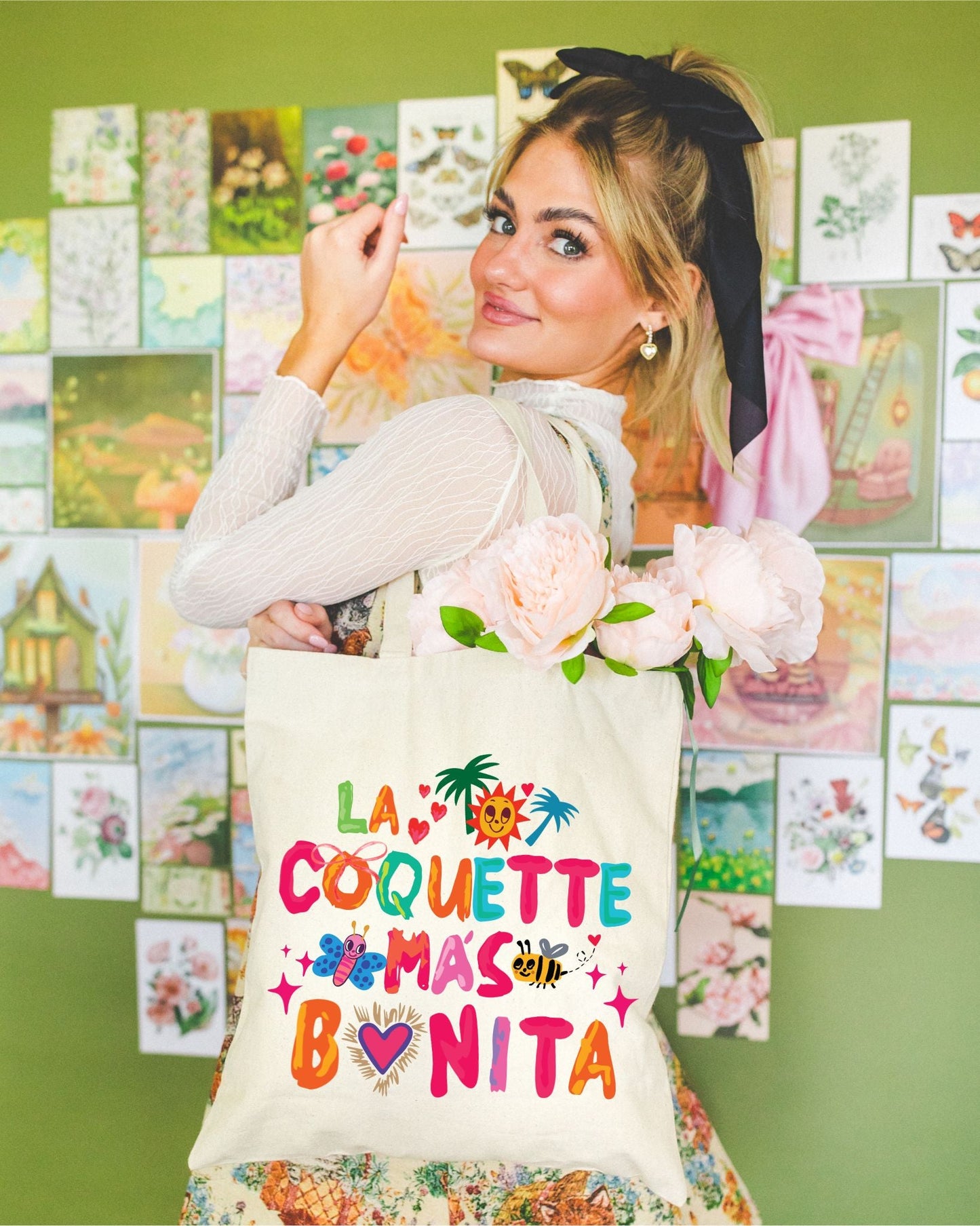 Tropical Tote Bag 'The Prettiest Coquette'