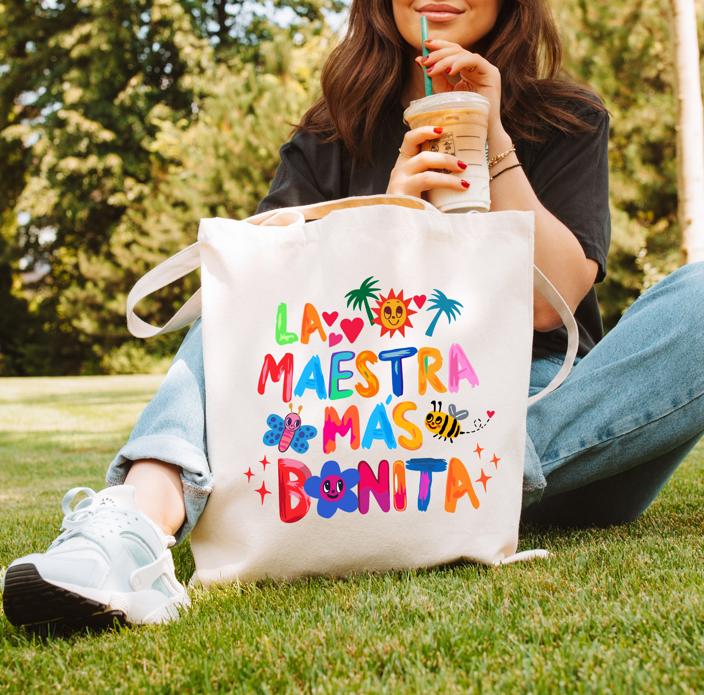 Tote Bag Tropical 'La Maestra Más Bonita'