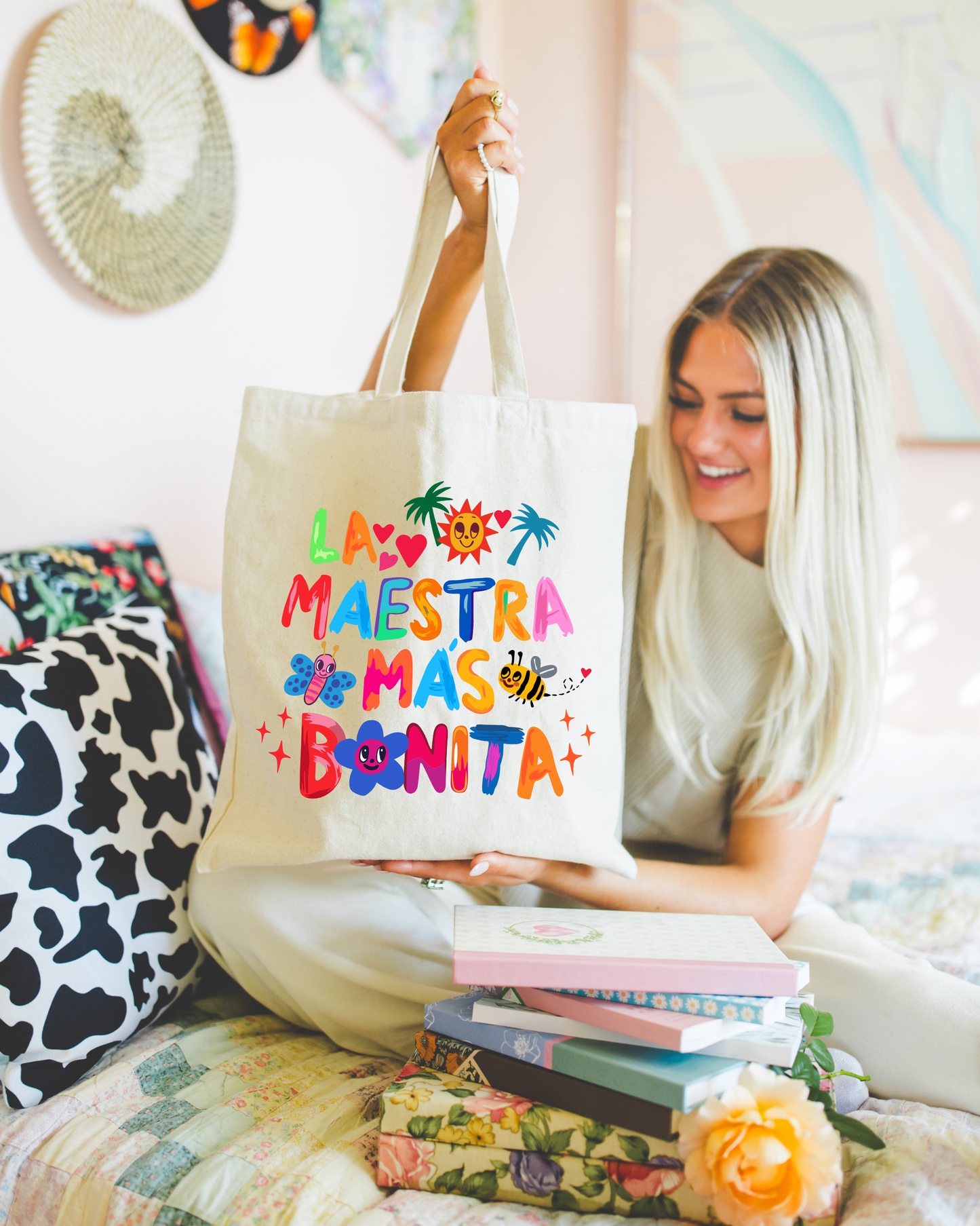 Tote Bag Tropical 'La Maestra Más Bonita'