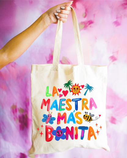 Tote Bag Tropical 'La Maestra Más Bonita'