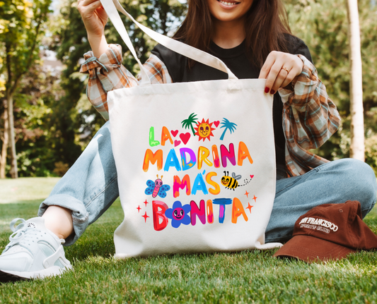 Tote Bag Tropical 'La Madrina Más Bonita'